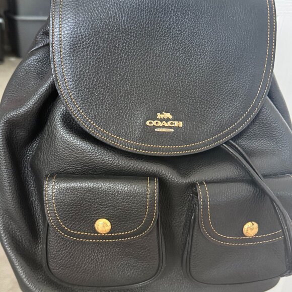 Coach Pennie Backpack Black/Gold Style No. 6145 - Picture 1 of 3